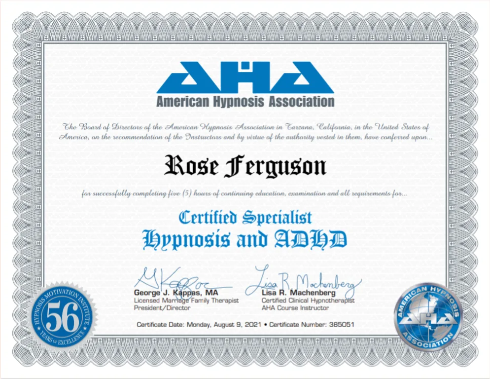 Rose Buono Certified Specialist Hypnosis and Childbirth